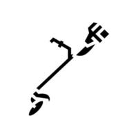 Griff-Rasenmäher-Glyphen-Symbol-Vektor-Illustration vektor