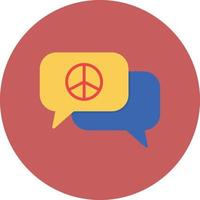 Peace Chat flacher Kreis mehrfarbig vektor