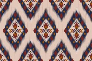 ikat seamless mönster i tribal. geometriska etniska traditionella. mexikansk randig stil. design för bakgrund, tapeter, vektorillustration, tyg, kläder, batik, matta, broderi. vektor