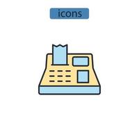 kassaapparat ikoner symbol vektorelement för infographic webben vektor