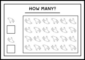 hur många zombiehand, spel för barn. vektor illustration, utskrivbart kalkylblad