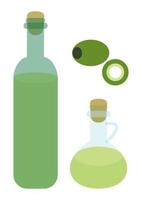 Olivenöl in Krug und Flasche vektor