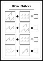 wie viele Sichel, Spiel für Kinder. Vektorillustration, druckbares Arbeitsblatt vektor