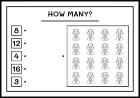 hur många djävulen, spel för barn. vektor illustration, utskrivbart kalkylblad
