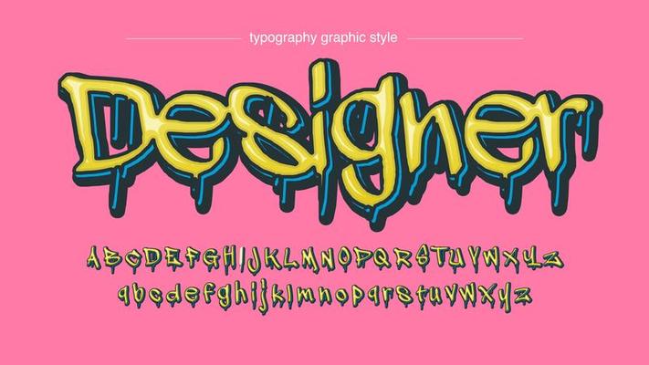 Moderne Gelbe Tropfende Graffiti Schriftart Download Kostenlos Vector Clipart Graphics Vektorgrafiken Und Design Vorlagen