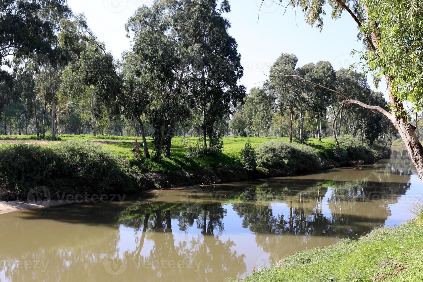 la rivière yarkon dans le parc de la ville de tel aviv. photo