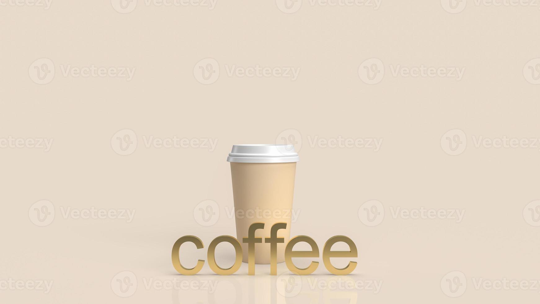 la tasse de café à emporter pour le rendu 3d du concept de boisson chaude photo