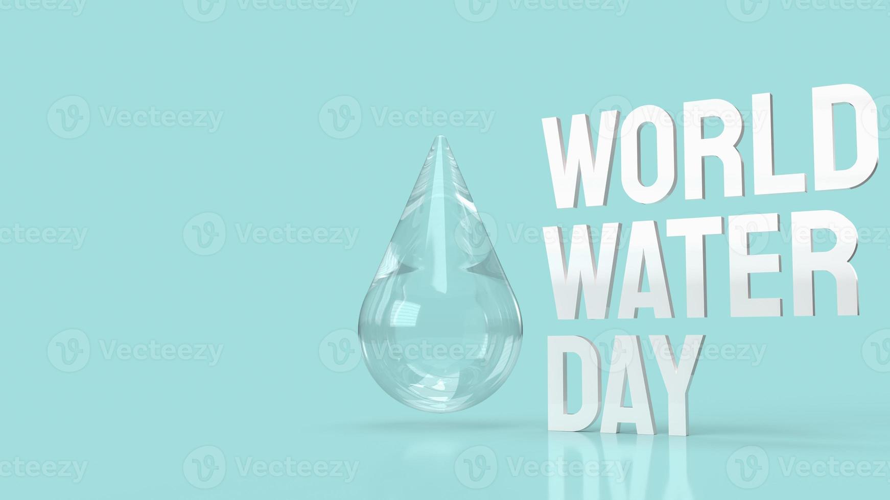 la goutte d'eau pour la journée mondiale de l'eau pour le rendu 3d du contenu des vacances. photo