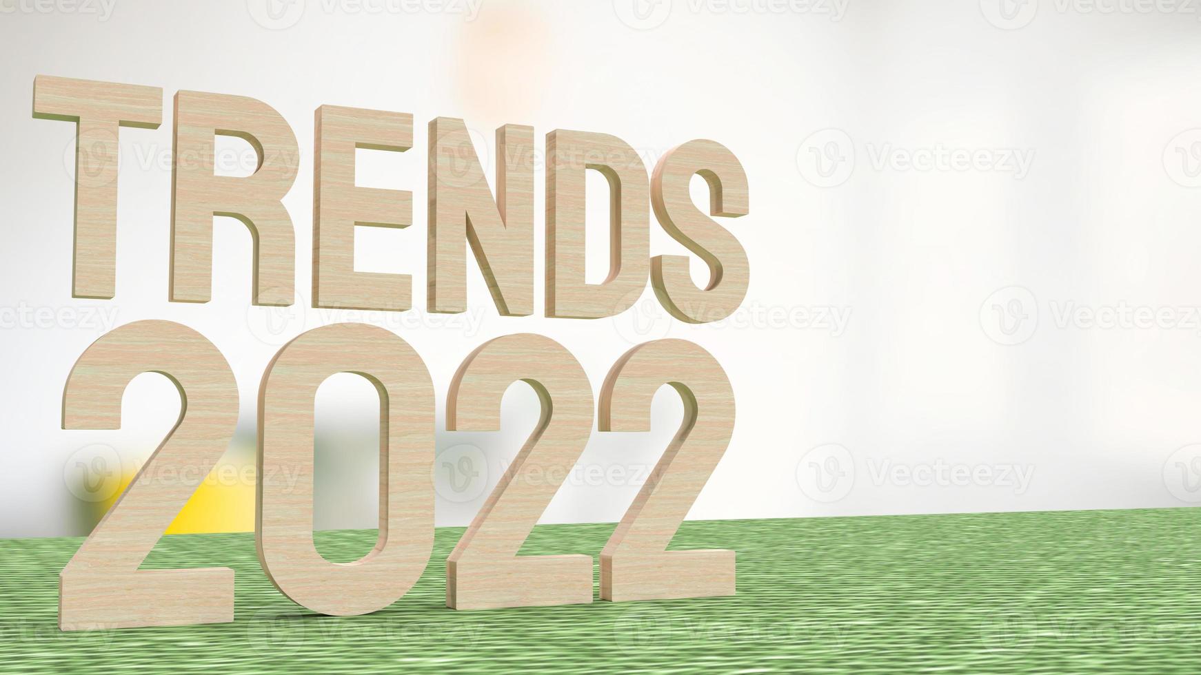 tendances 2022 texte pour le concept de plan d'affaires rendu 3d photo