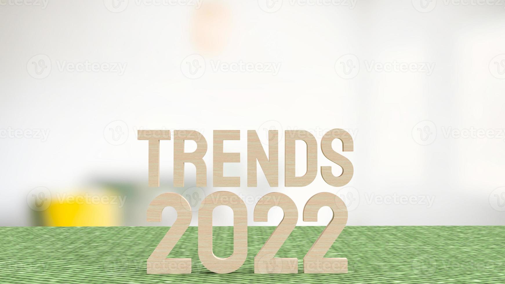 tendances 2022 texte pour le concept de plan d'affaires rendu 3d photo