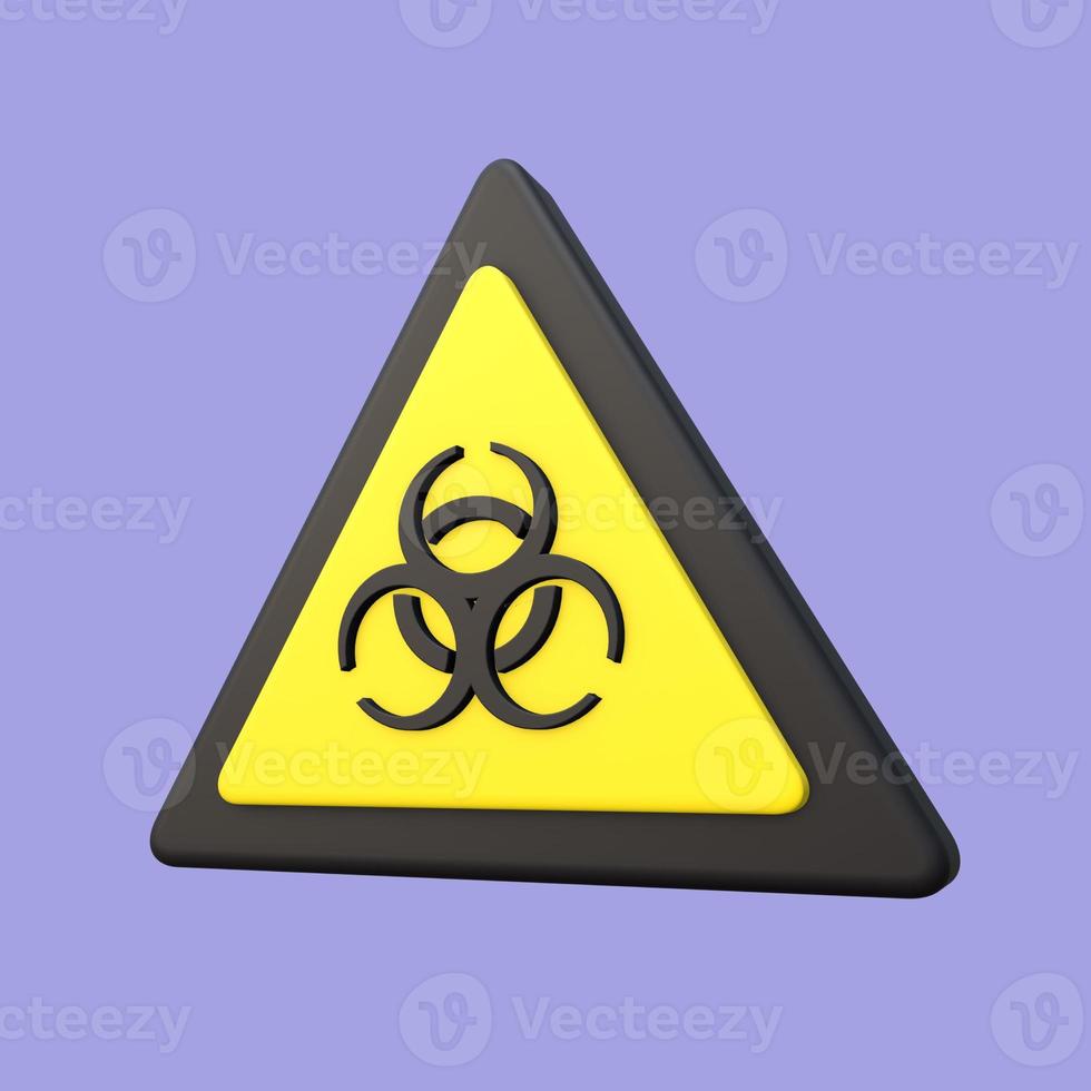 icône de signe de danger biologique 3d stylisée photo