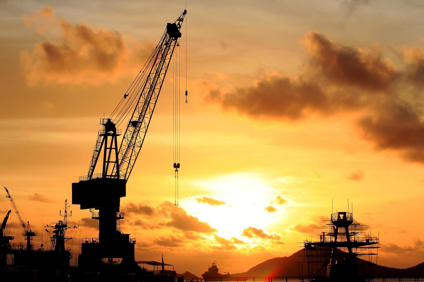 grues dans un port photo