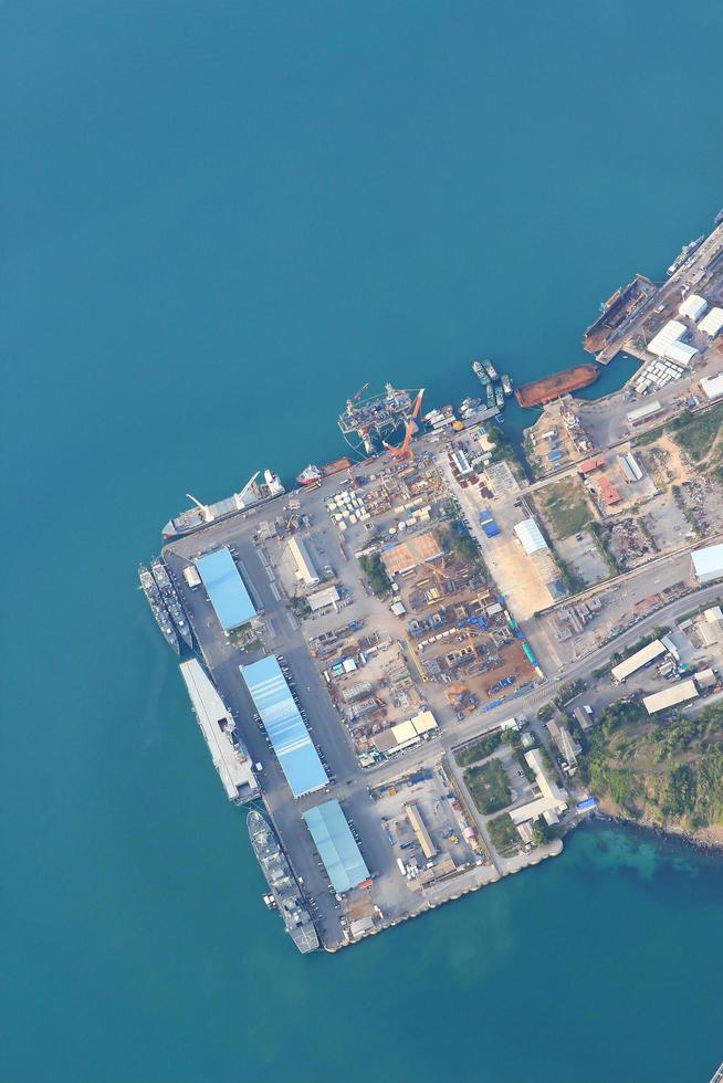 vue aérienne du port de durban, sattahip thaïlande photo