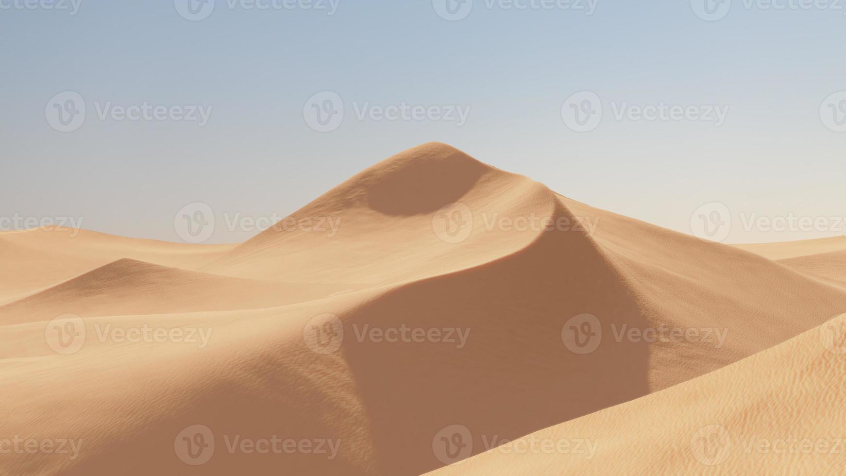 beau paysage de montagnes de dunes du désert avec un ciel de nuages lumineux. fond de nature minimal. bleu orangé. photo
