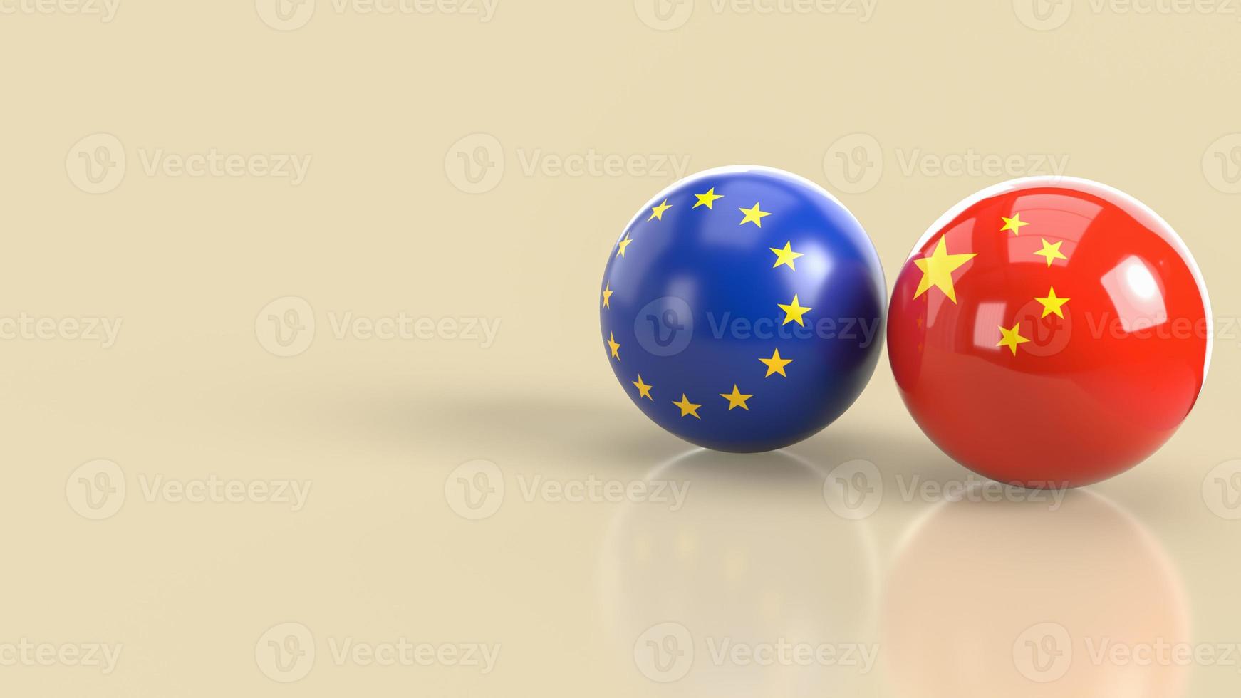 le rendu 3d de l'image de la balle de l'union chinoise et européenne photo