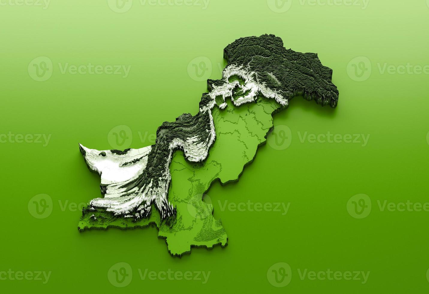 carte du pakistan, illustration 3d du jour de l'indépendance du pakistan vraie carte du pakistan photo