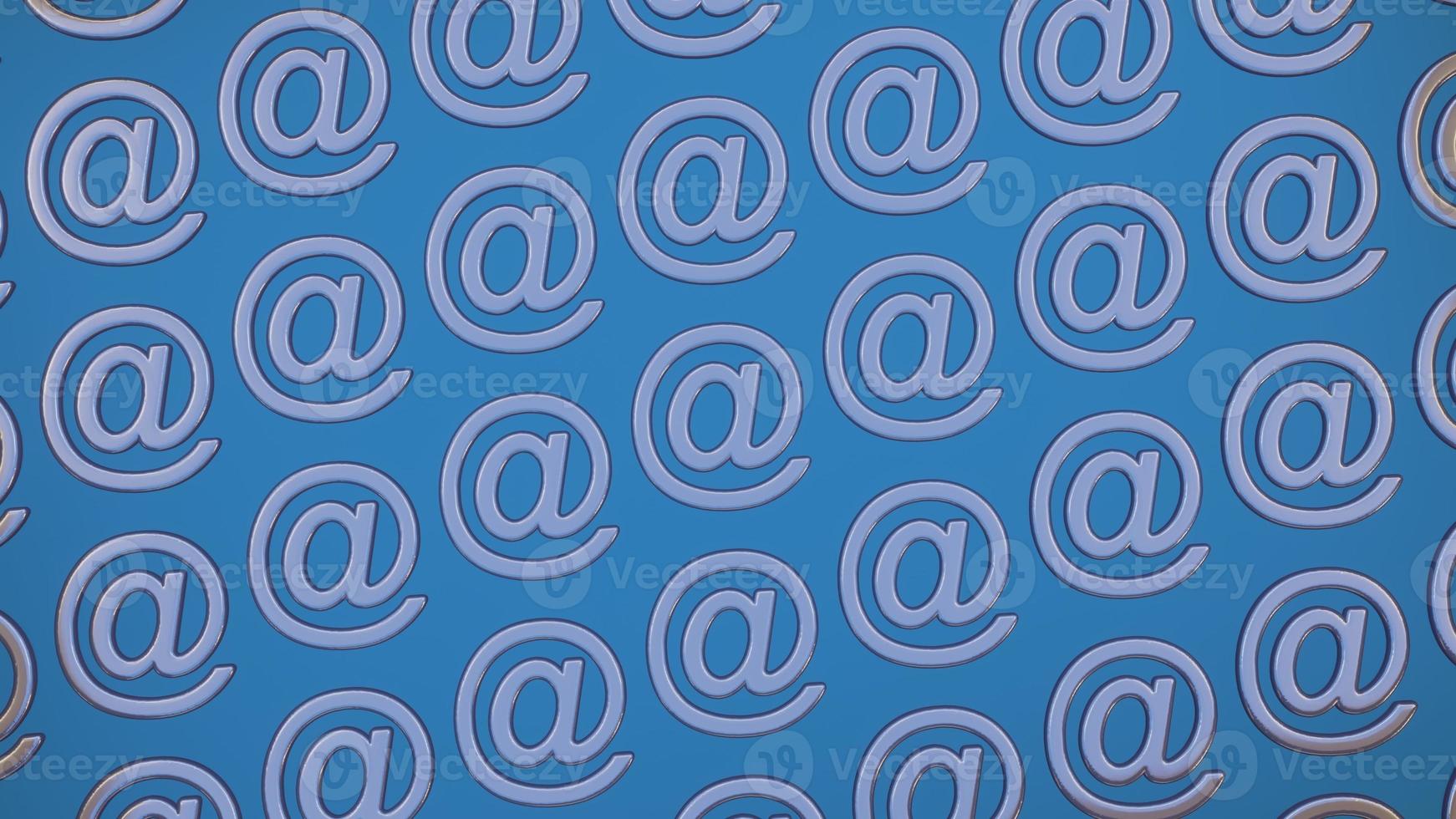 fond bleu composé de signes d'e-mail dans l'espace 3d. photo