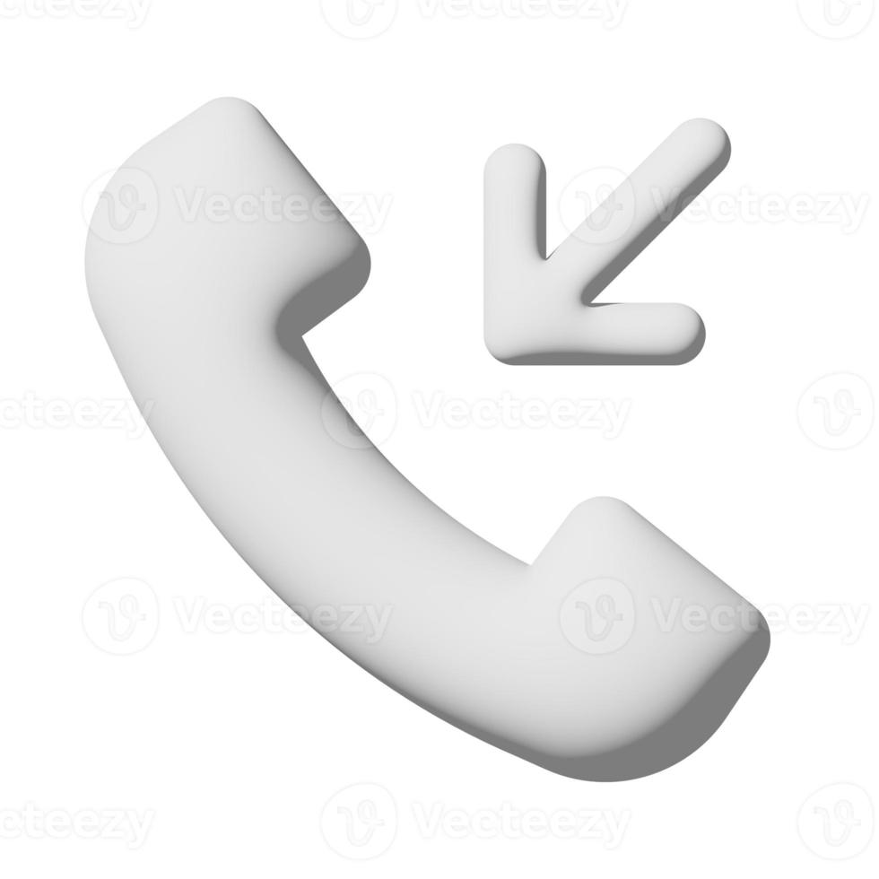 téléphone dans l'icône 3d isolé sur fond blanc photo