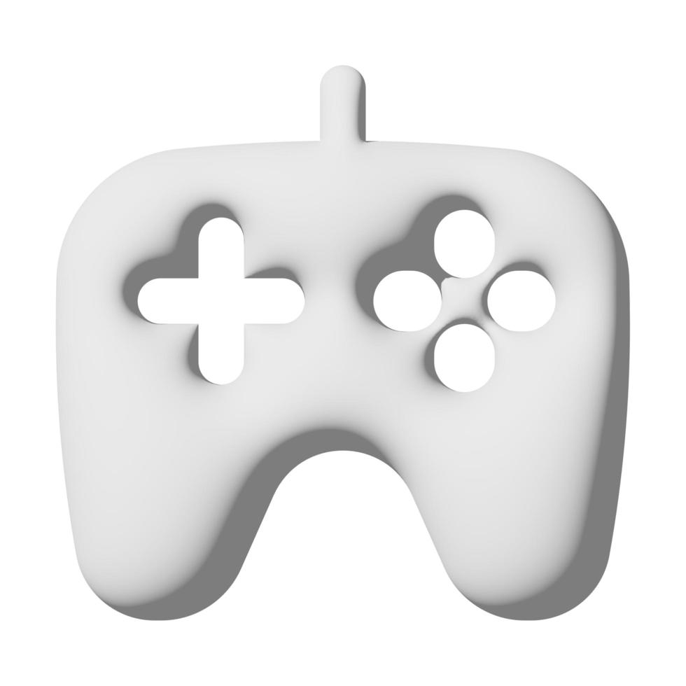 L'icône de manette de jeu 3d isolé sur fond blanc photo