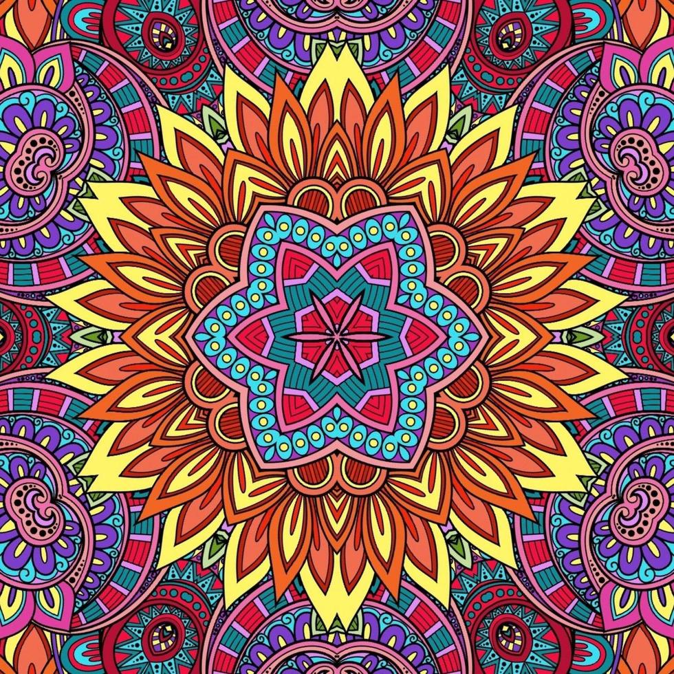 motif de fleurs de mandala coloré boho symétrique 40 photo