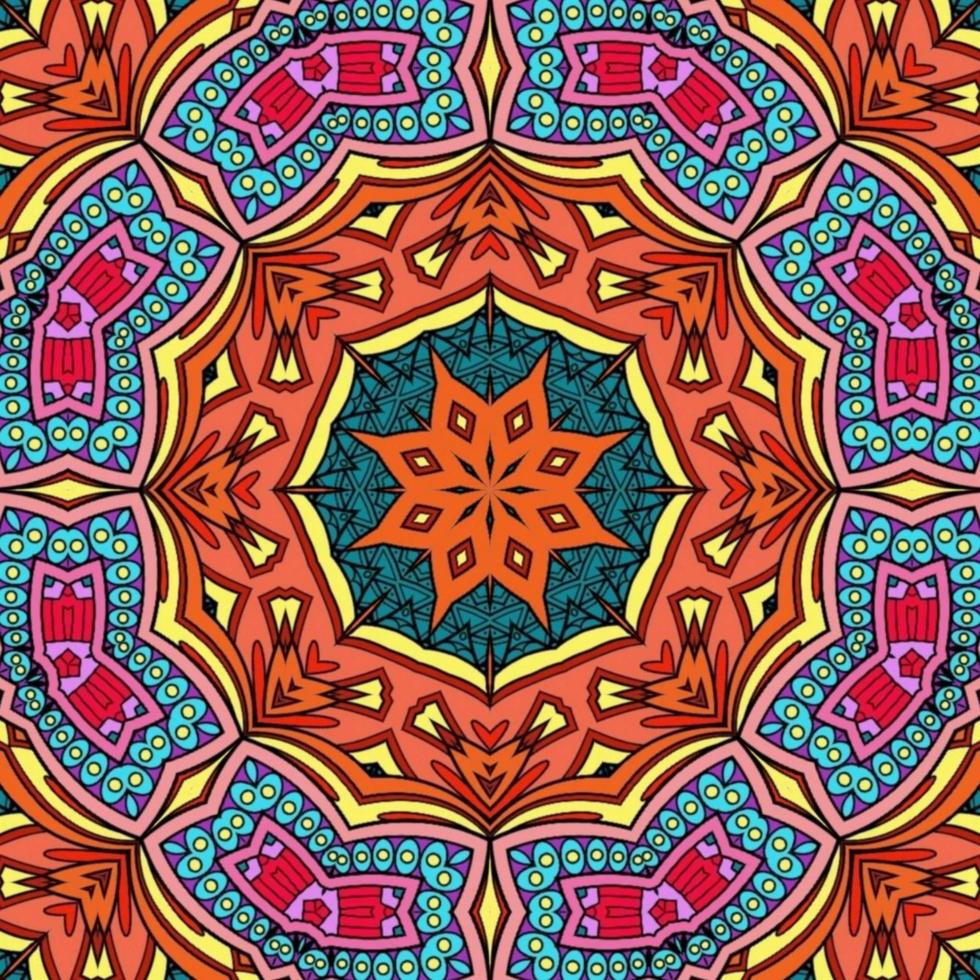 motif de fleurs de mandala coloré boho symétrique 1074 photo