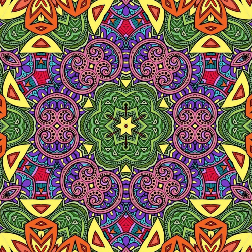 motif de fleurs de mandala coloré boho symétrique 691 photo