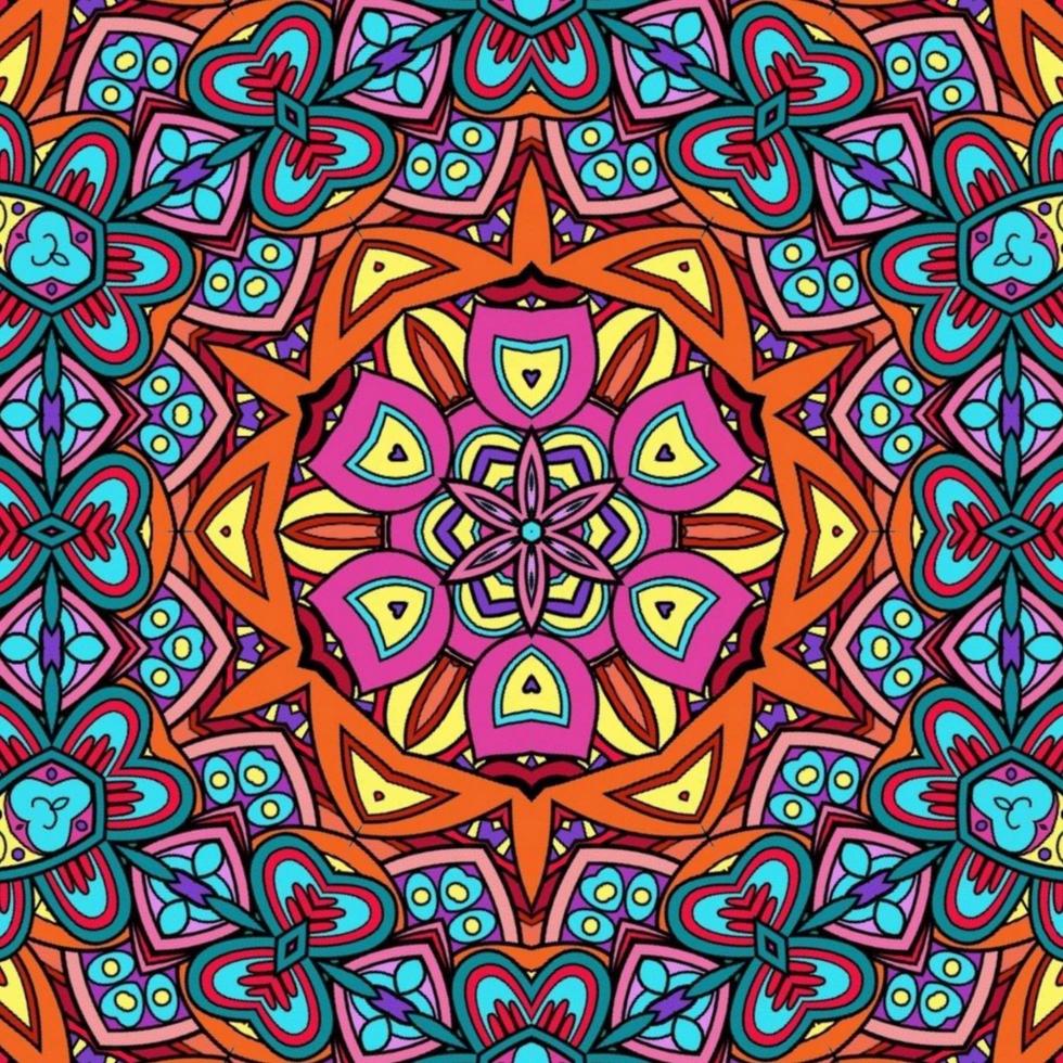 motif de fleurs de mandala coloré boho symétrique 548 photo