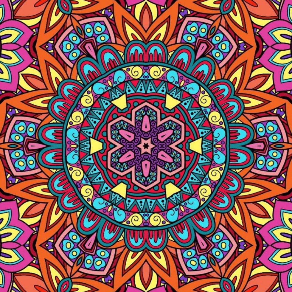 motif de fleurs de mandala coloré boho symétrique 572 photo