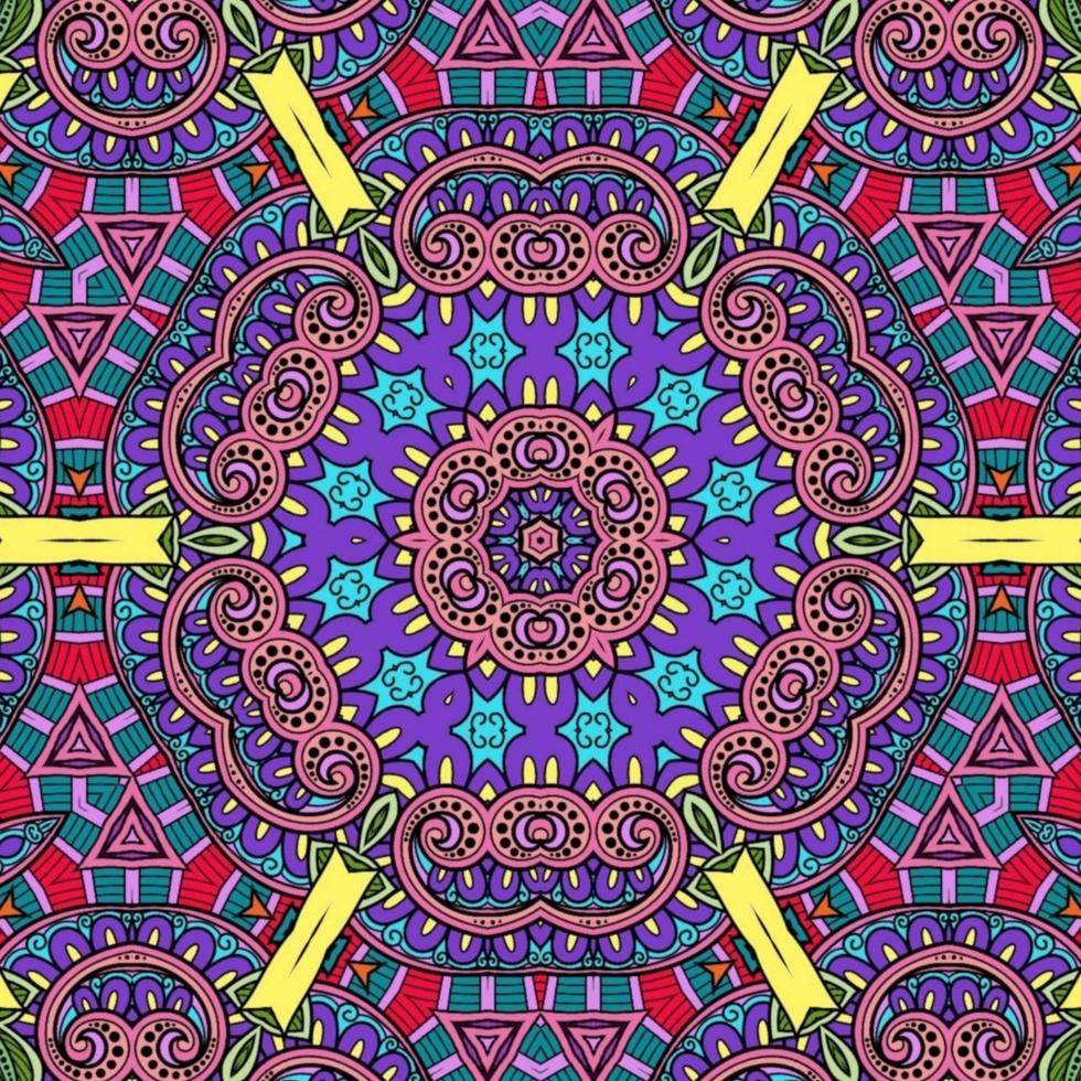 motif de fleurs de mandala coloré boho symétrique 665 photo