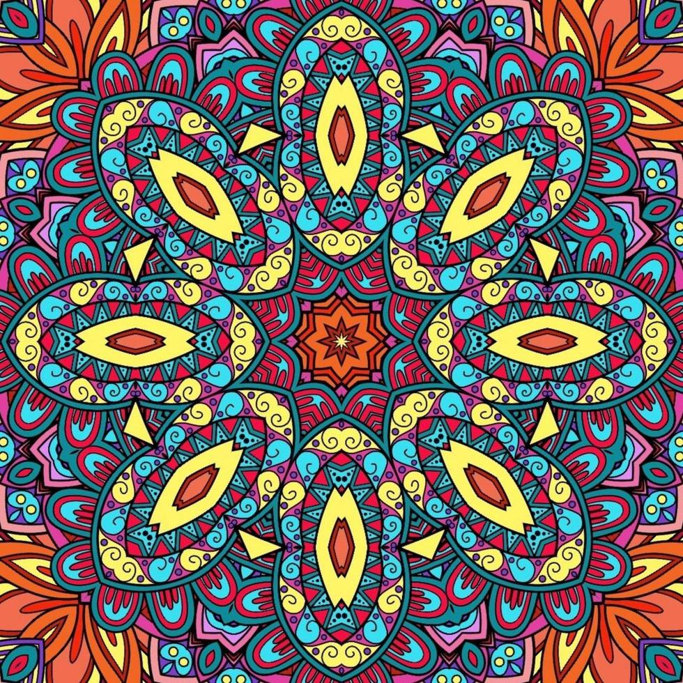 motif de fleurs de mandala coloré boho symétrique 163 photo