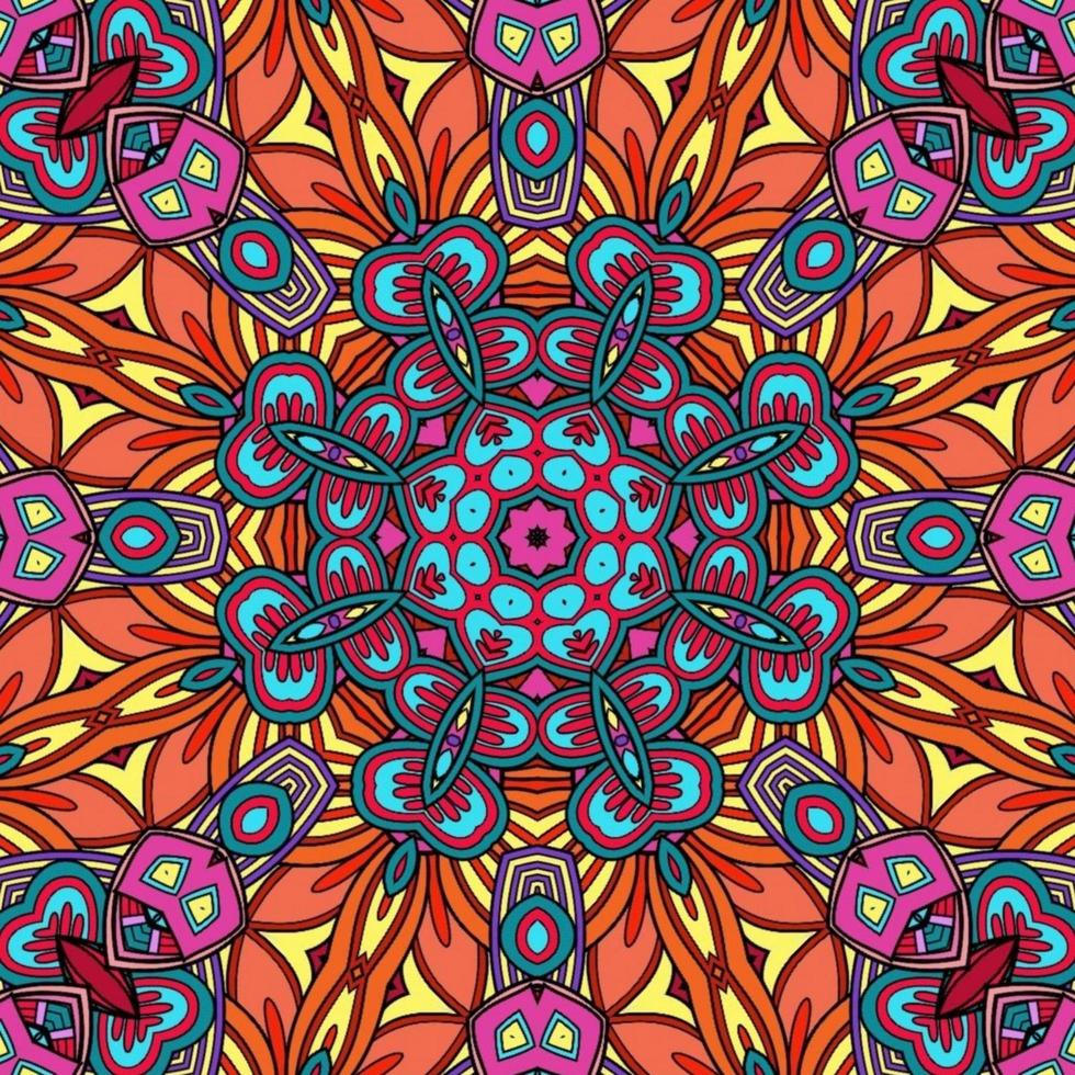 motif de fleurs de mandala coloré boho symétrique 147 photo