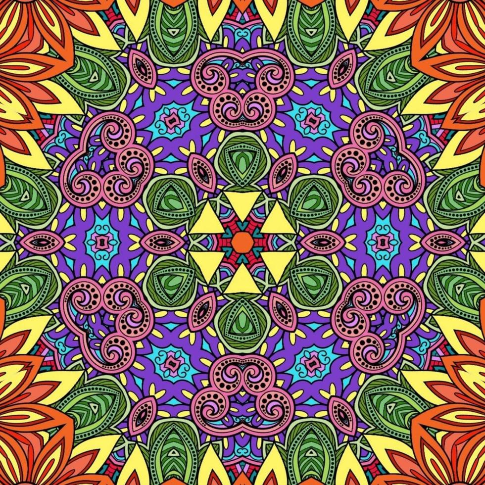 motif de fleurs de mandala coloré boho symétrique 452 photo