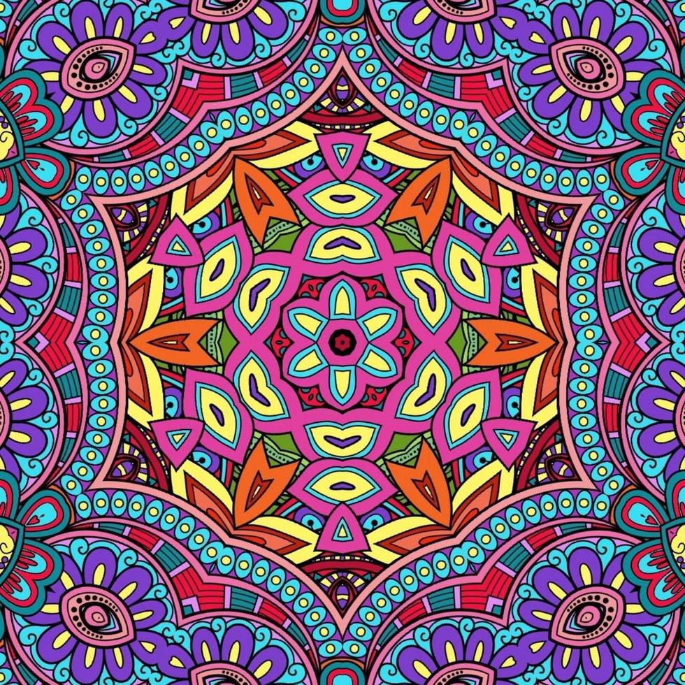 motif de fleurs de mandala coloré boho symétrique 64 photo