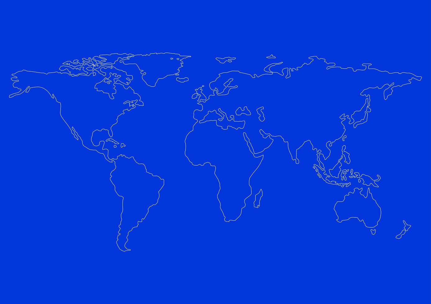 carte monde pays séparés bleu avec contour blanc photo