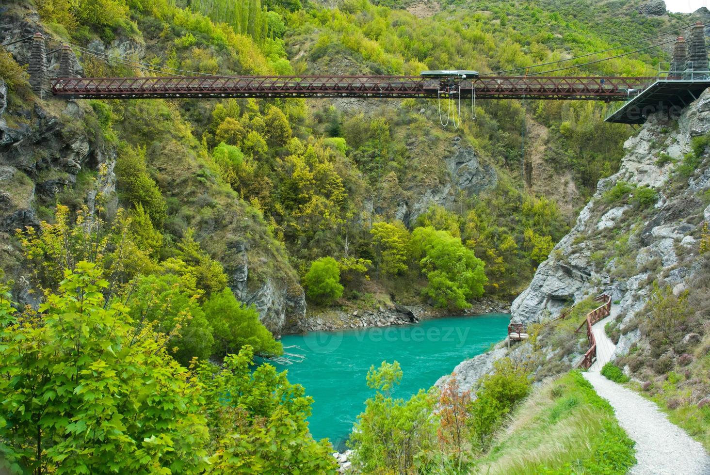 pont de kawarau près de queenstown. saut à l'élastique photo