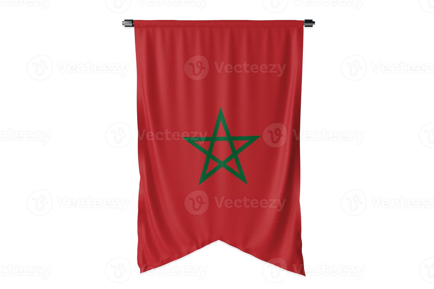 drapeau en tissu ondulant réaliste. drapeau en tissu froissé du maroc intro. drapeau marocain. bannière marocaine. drapeaux d'afrique du nord. fête. Jour du drapeau. patriotes. ani réaliste photo