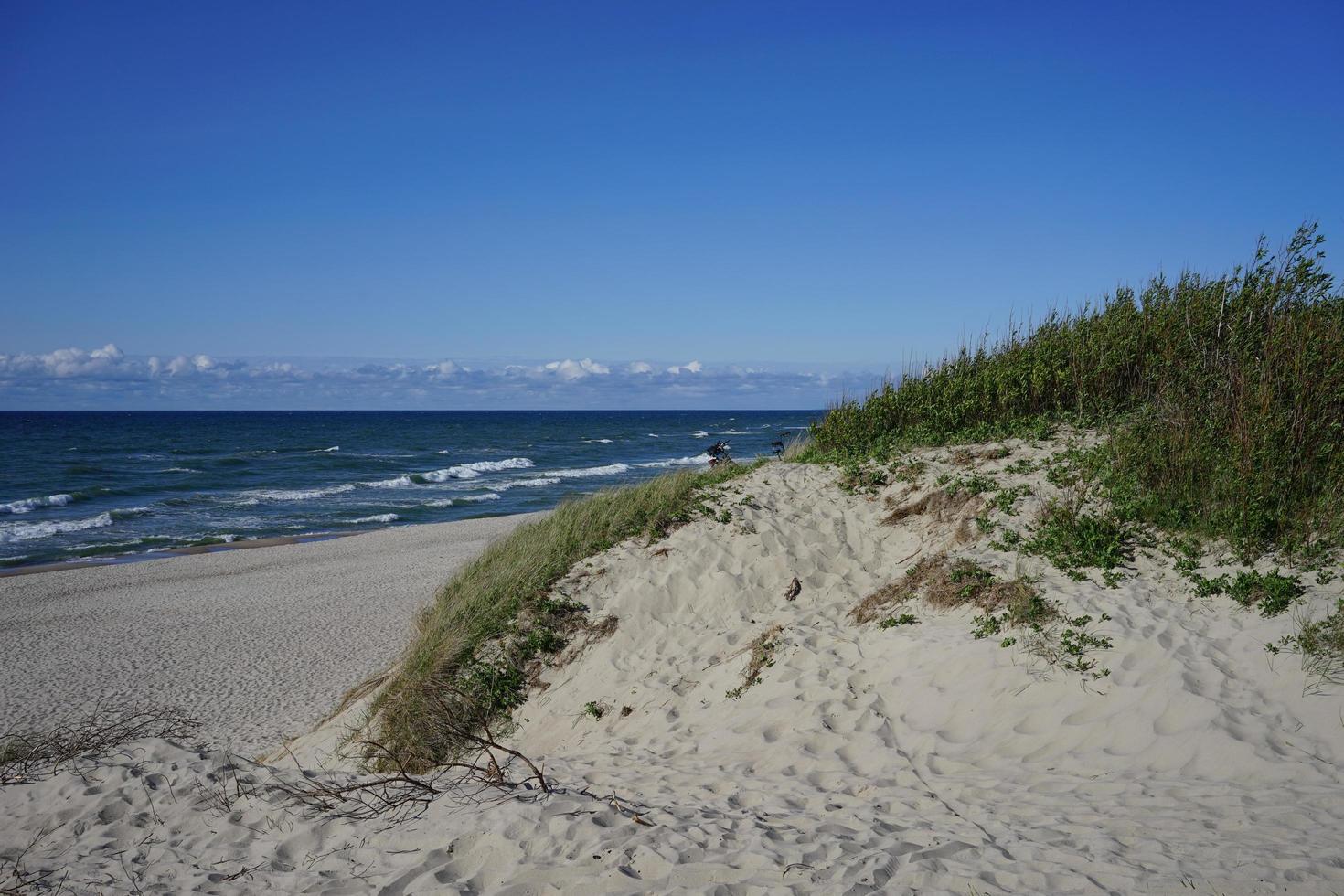 paysage marin désert sur la mer baltique et les dunes de sable photo