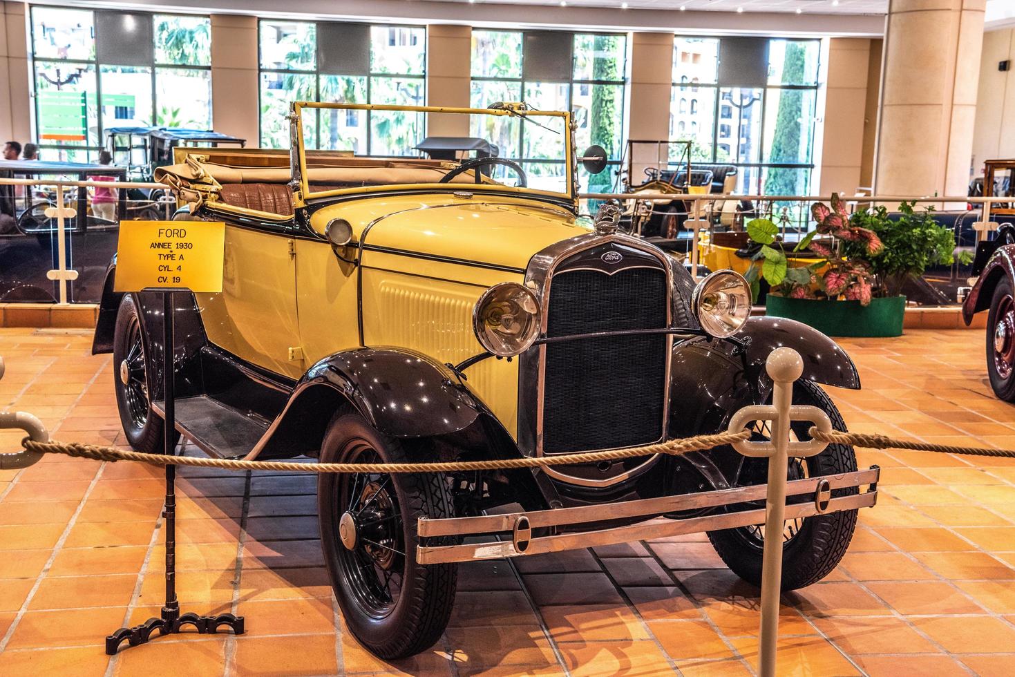 fontvieille, monaco - juin 2017 beige ford a cabrio 1930 à monaco top cars collection museum photo