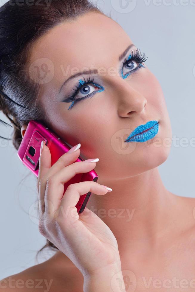 belle femme avec du maquillage de luxe photo