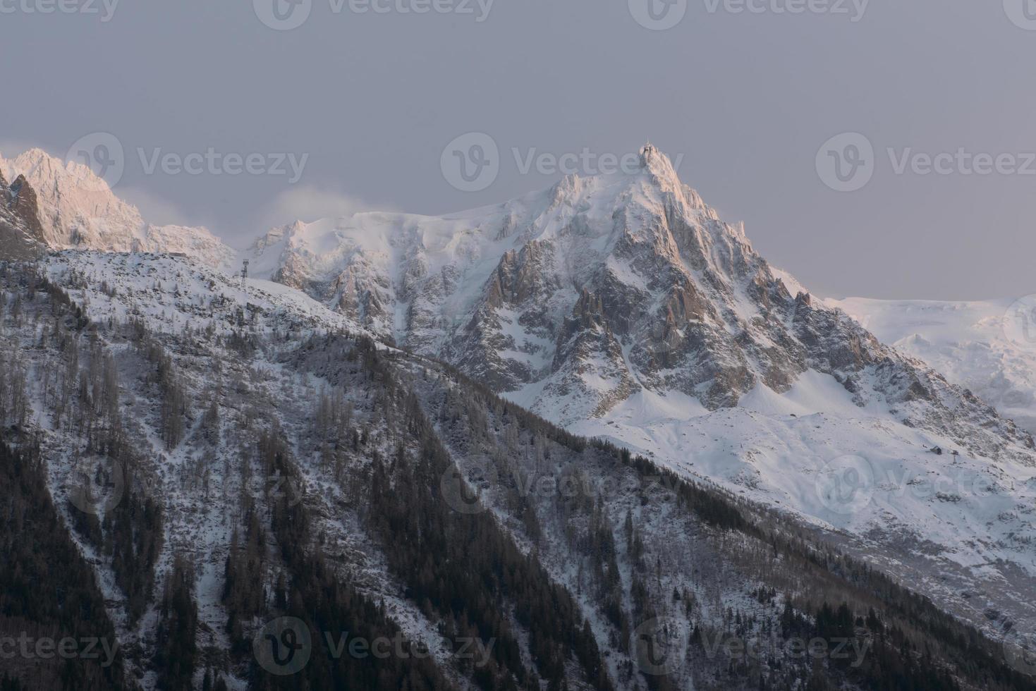 scène de nuit de paysage de montagne photo