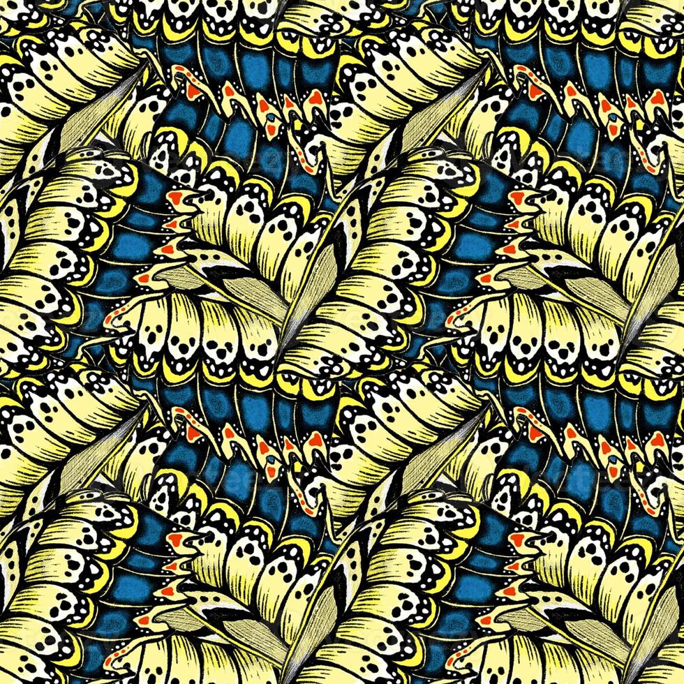 modèle sans couture avec ailes papillons machaon.illustration colorée. parfaitement adapté à la conception de tissus, textiles. photo