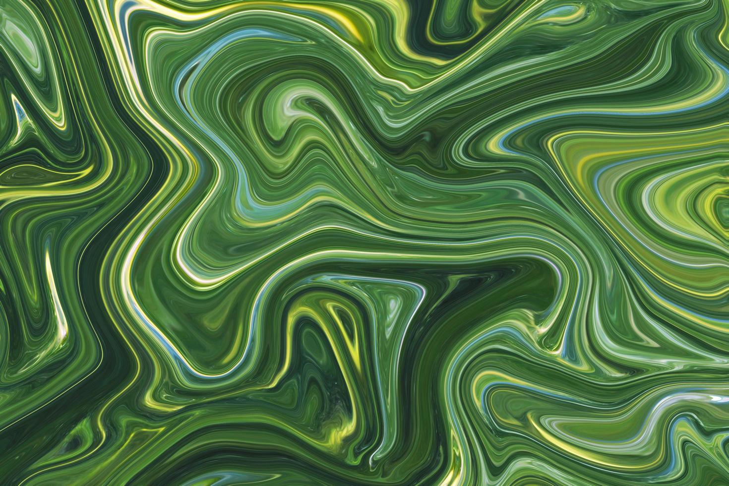 illustration de fond abstrait de peinture de coup de pinceau d'art acrylique. texture de taches vertes et jaunes liquides photo