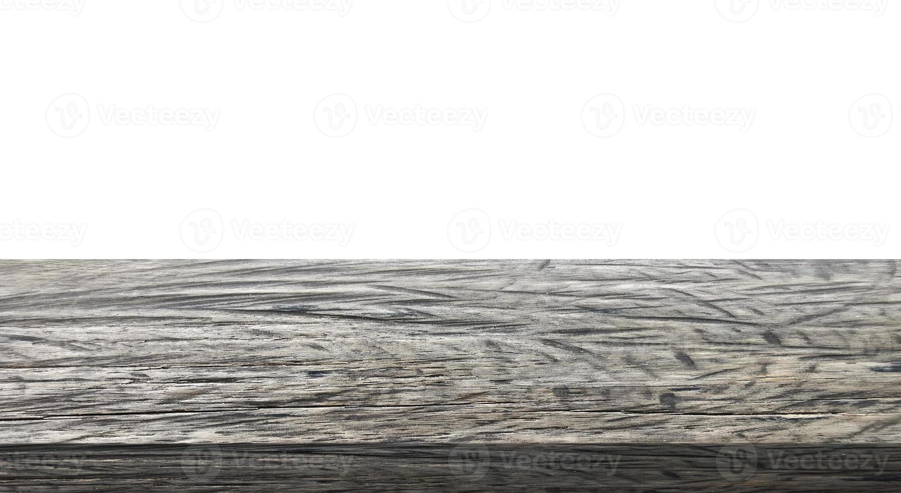 dessus de table en bois sur fond blanc photo