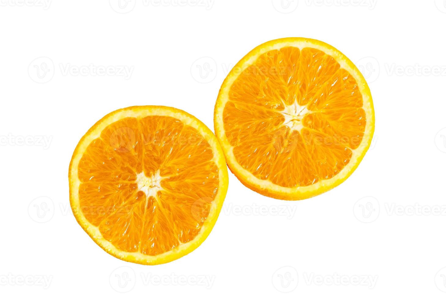 coupe transversale de deux cercles d'oranges photo
