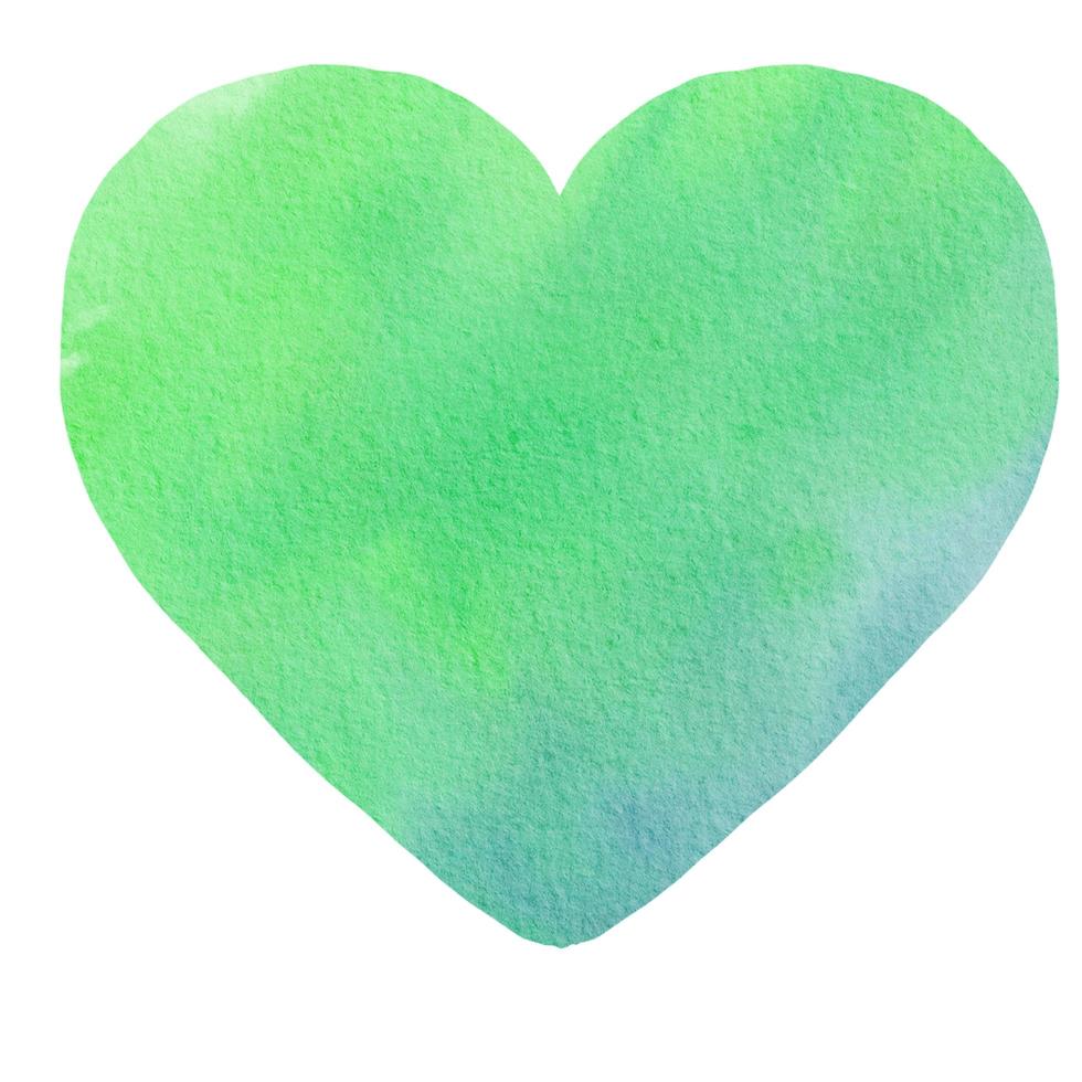 fond de tache de peinture aquarelle coeur vert bleu photo