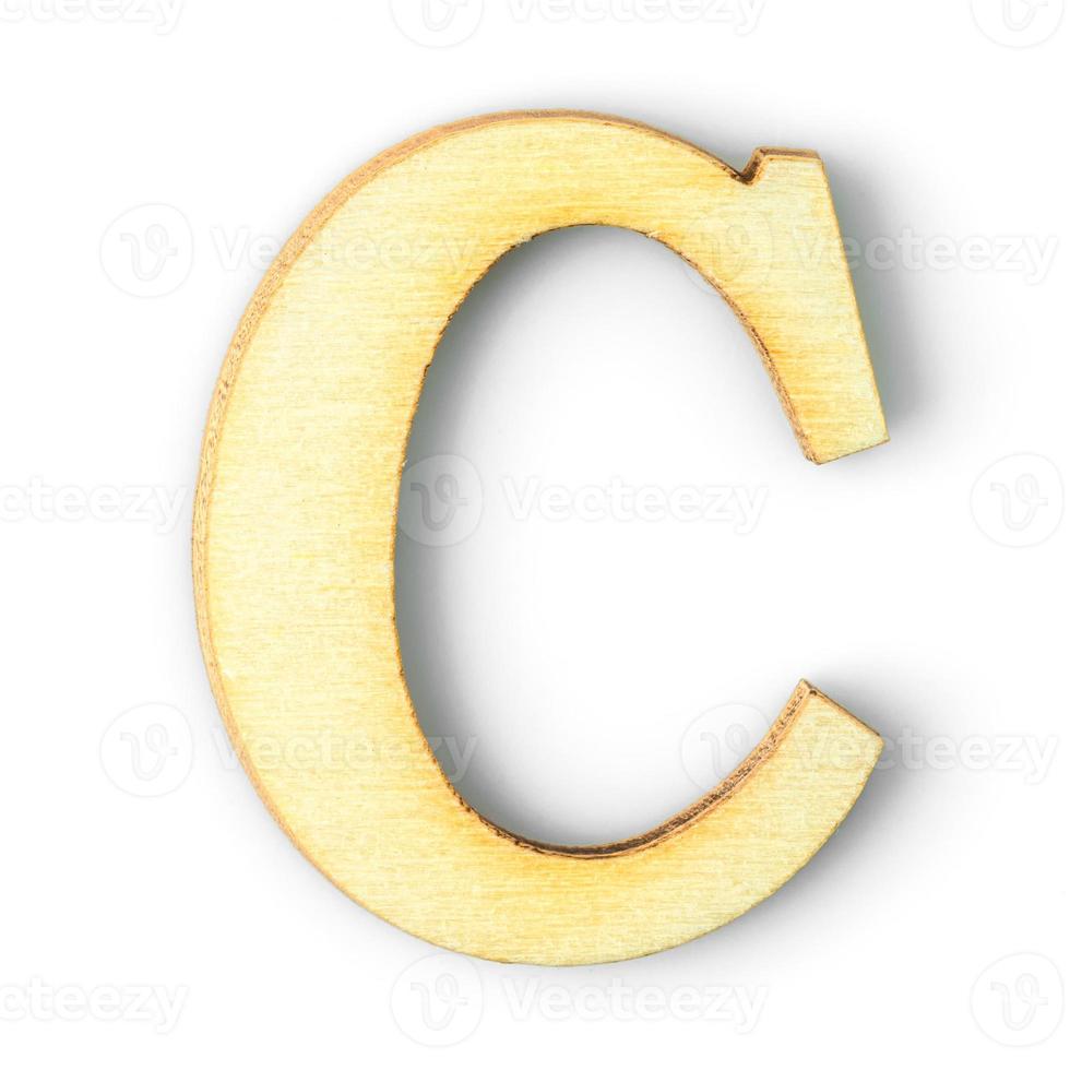 lettre de l'alphabet en bois avec ombre portée c photo