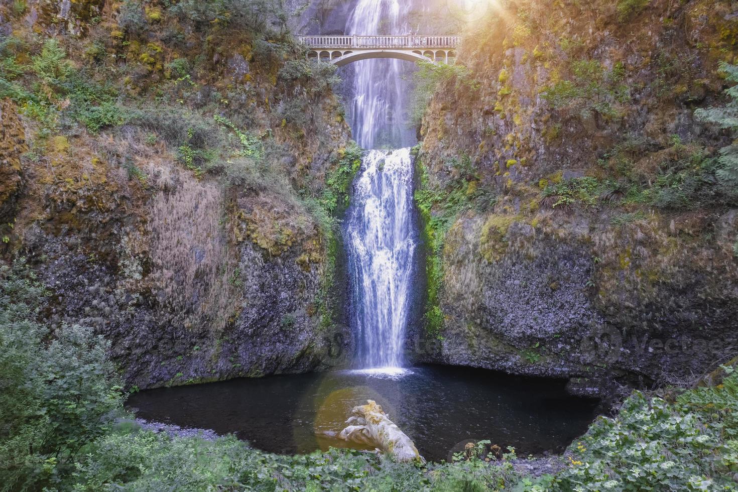 usa, portland, pittoresques chutes de multnomah dans la gorge de la rivière columbia oregon photo