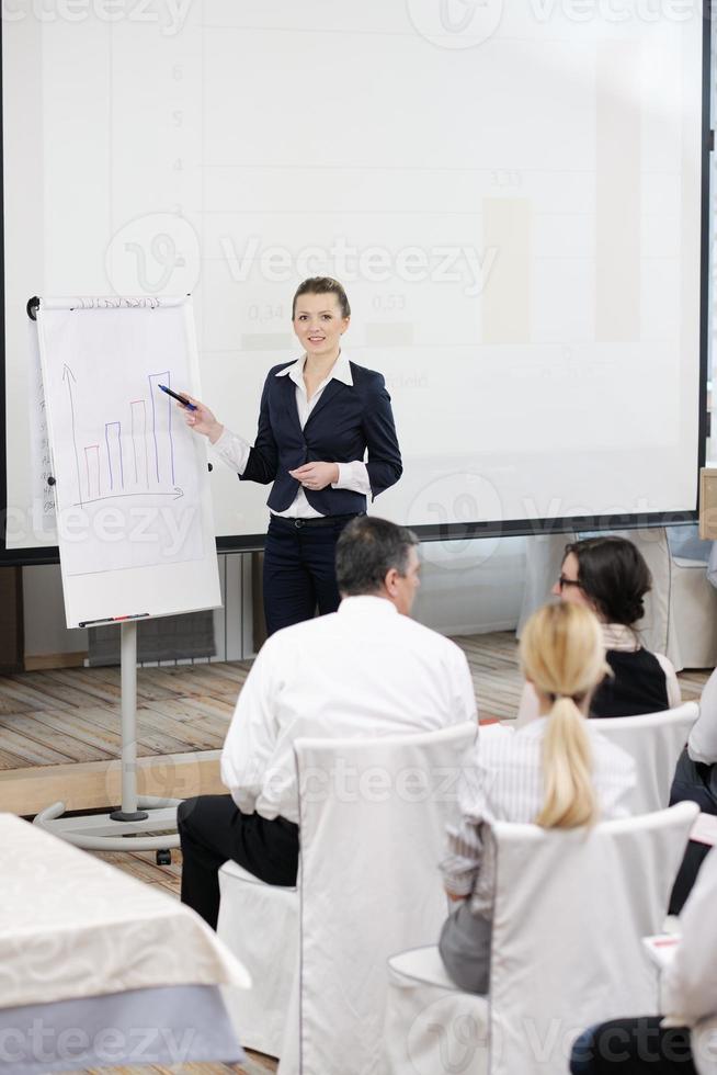 femme d'affaires donnant la présentation photo