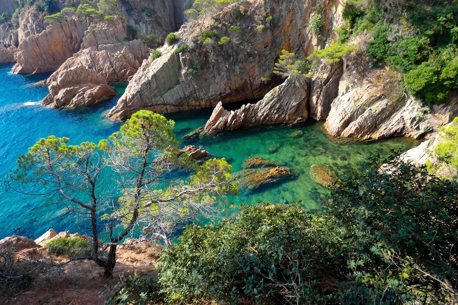 ciel bleu et mer bleue sur la costa brava photo