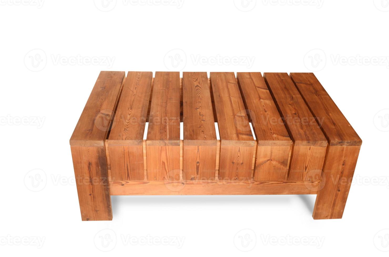 table en bois sur fond blanc photo